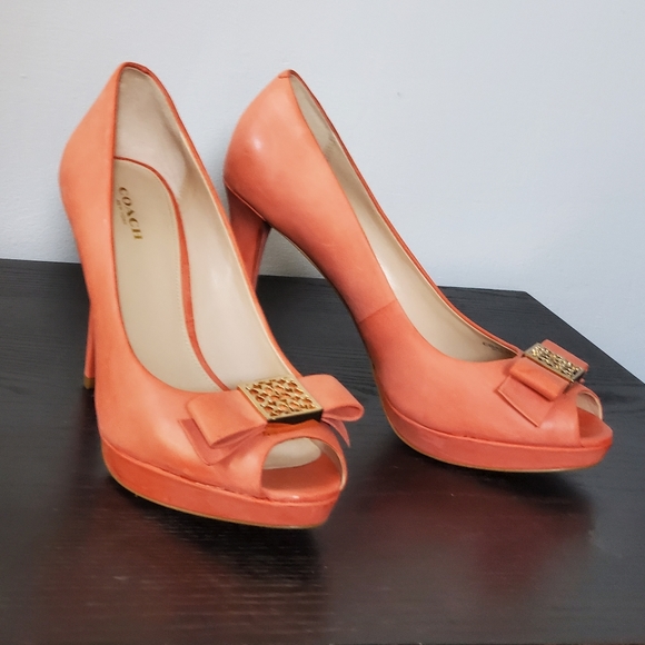 Coach Peep Toe Heels sz 9 - Picture 9 of 9